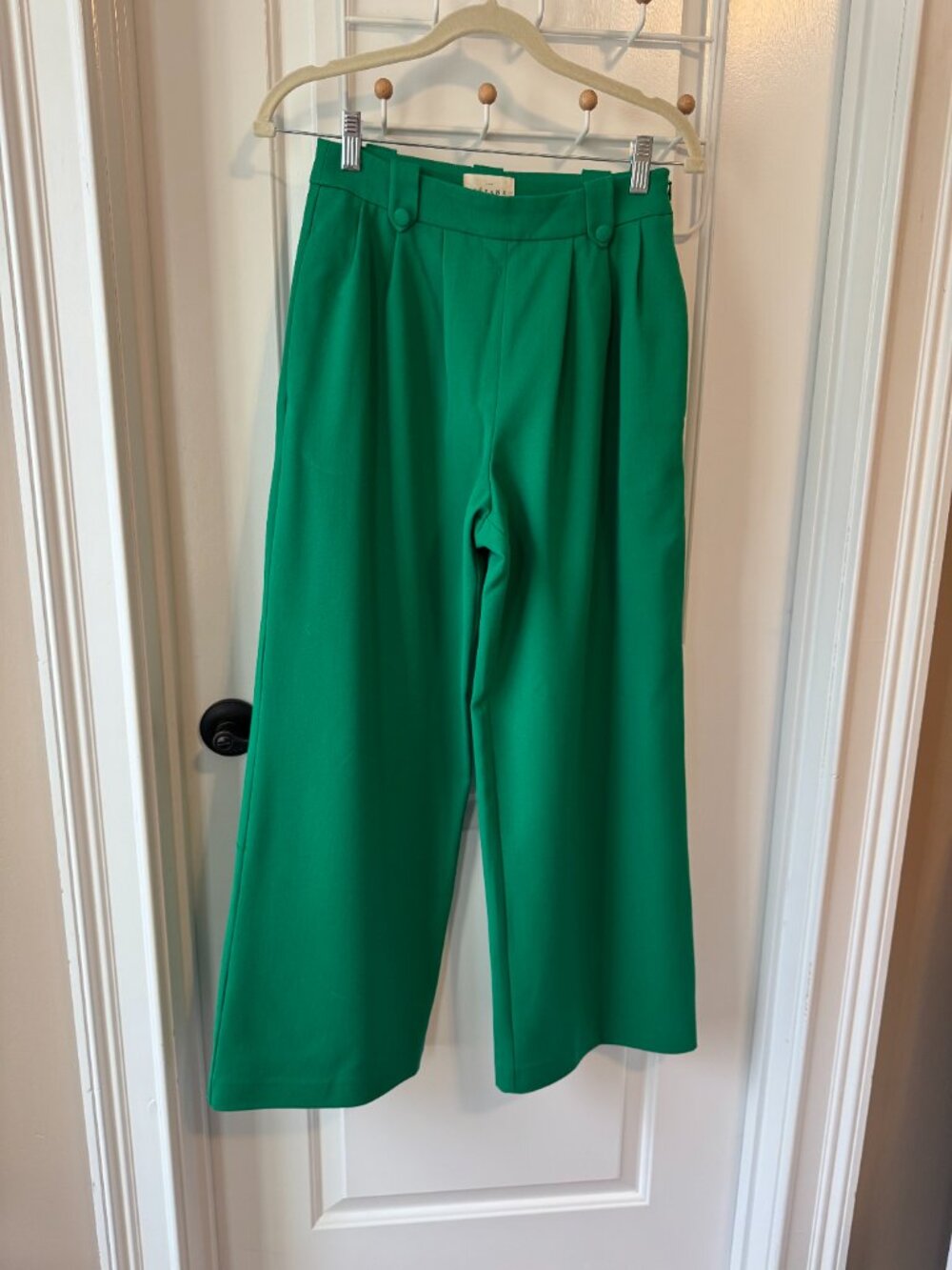 Sezane Loulou trousers hemmed green NWOT - Picture 3 of 3